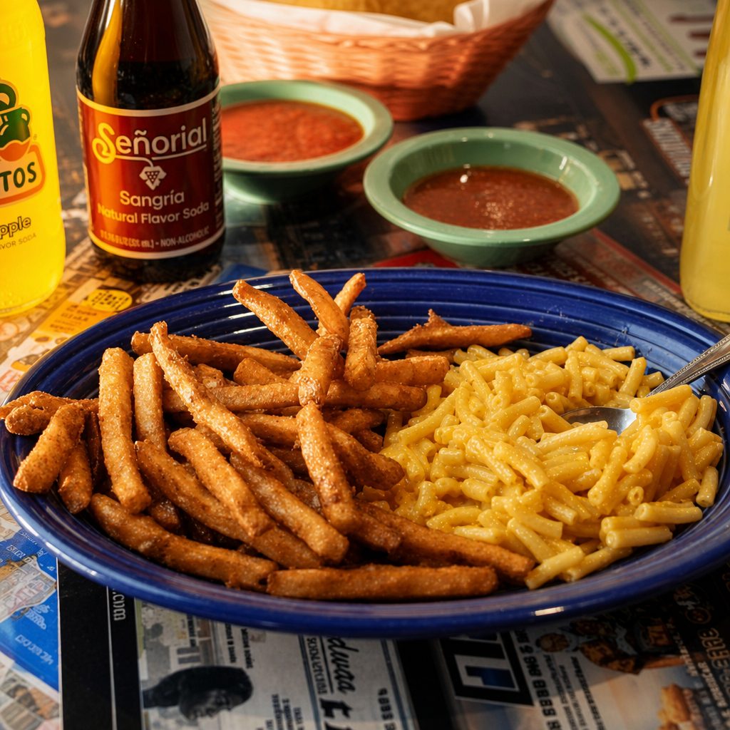Mac N' Cheese with French Fries.